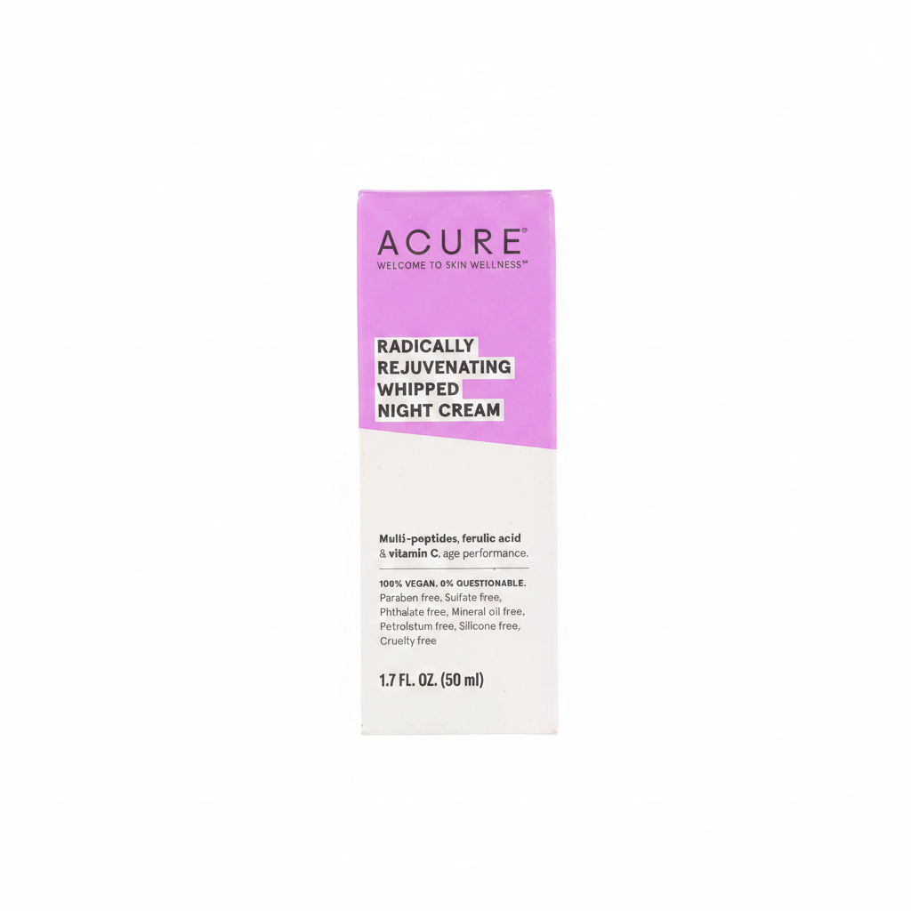Acure Radically Rejuvenating Whipped Night Cream - key ingredients chlorella and argan oil
