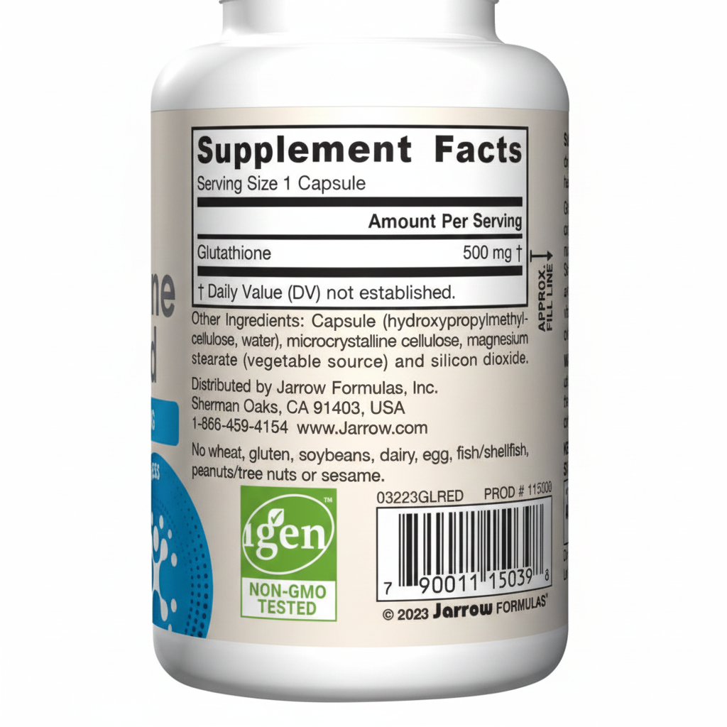 Jarrow Glutathione Supplement Facts