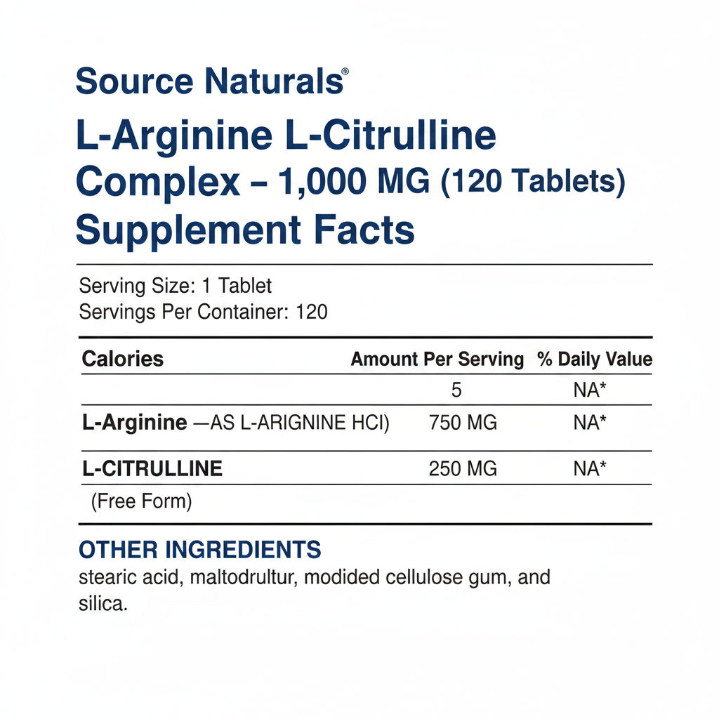 L-Arginine L-Citrulline Supplement Facts