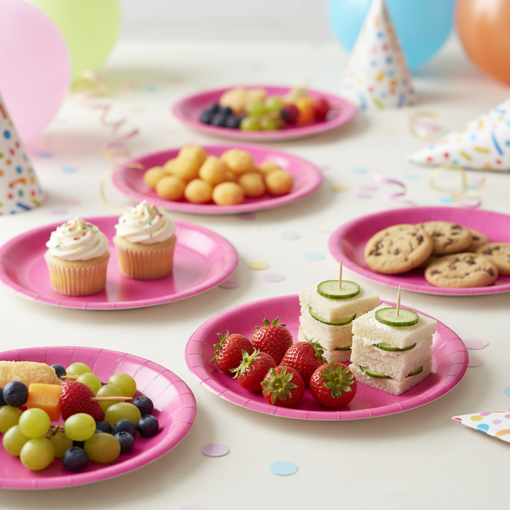 Lifestyle - plates with food on party table