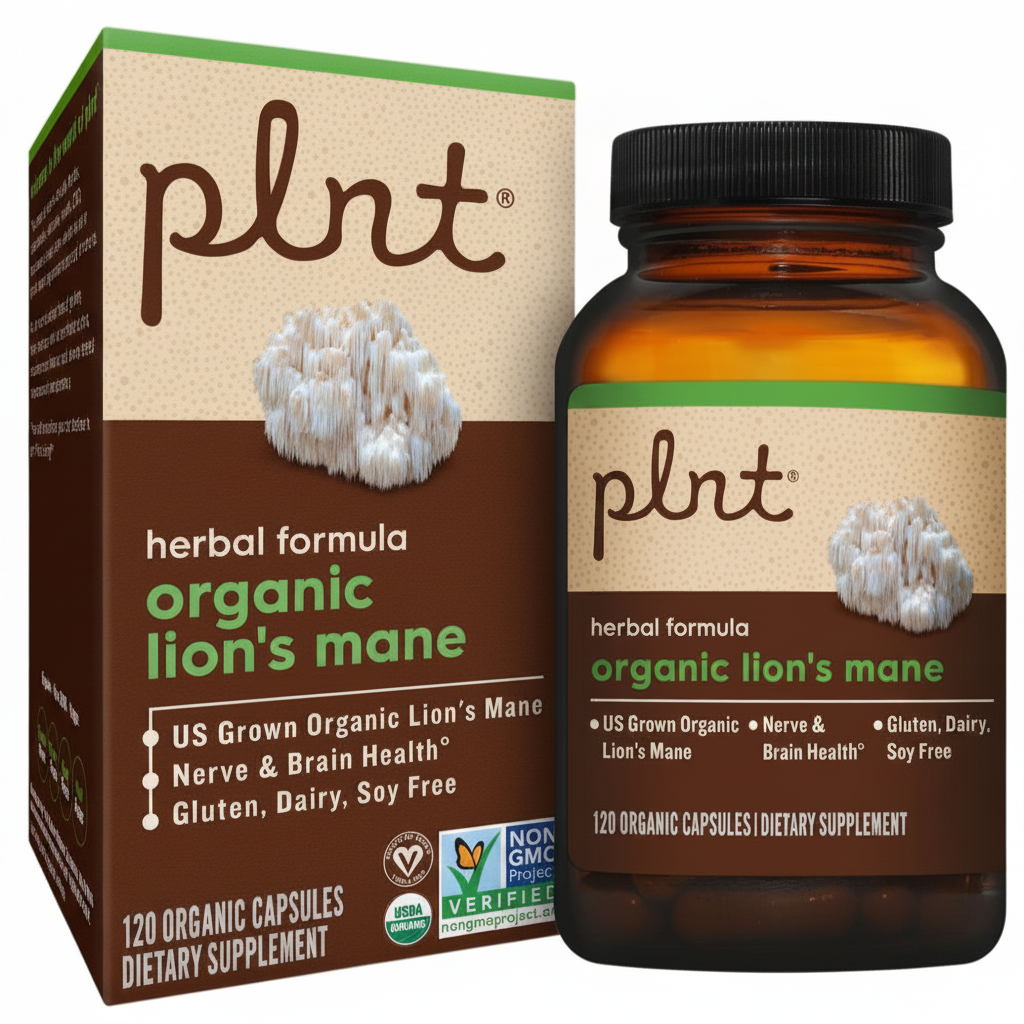 Lion's Mane Bottle + Box - White BG