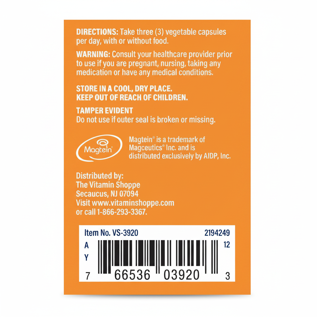 Magnesium L-Threonate Back Panel - Orange BG