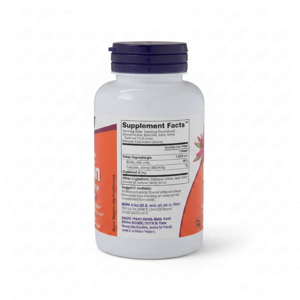 Now Foods Biotin Supplement Facts