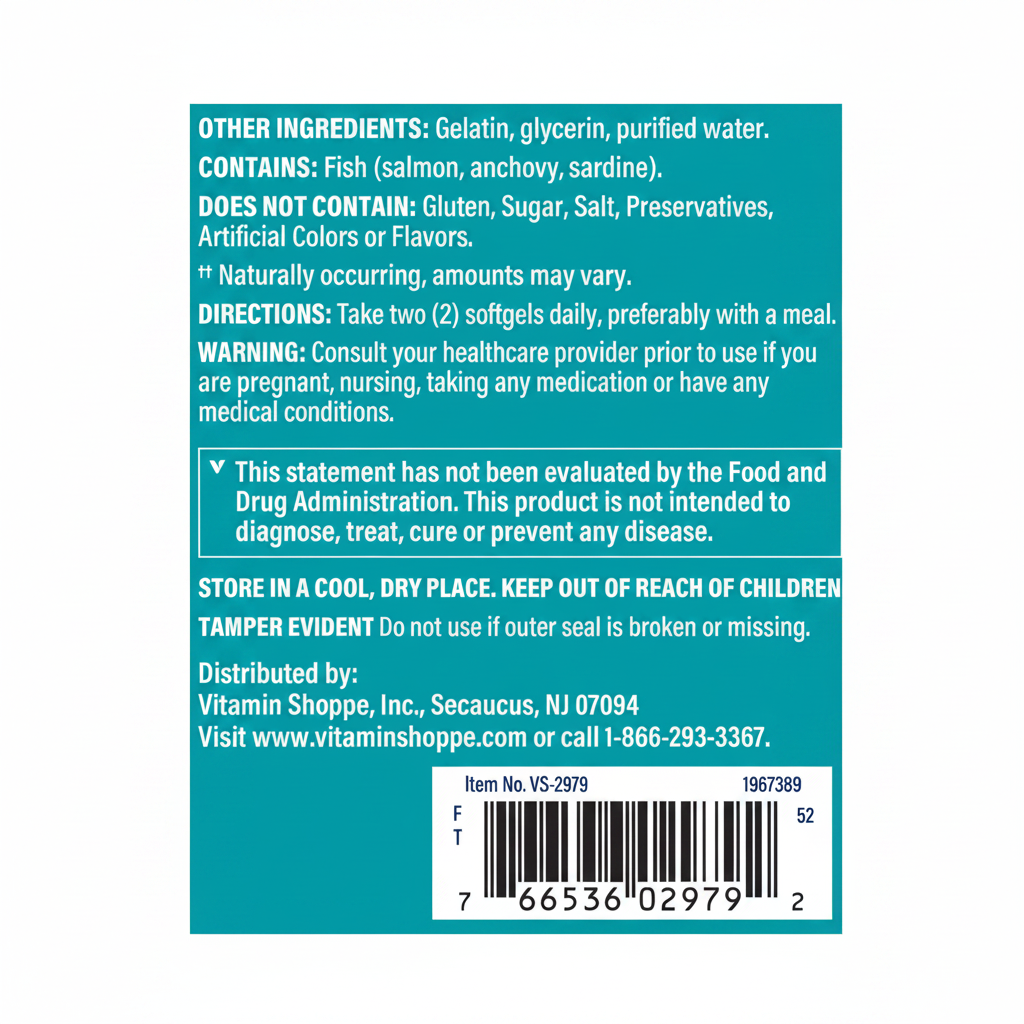 Omega 3-6-9 Back Panel - Teal BG
