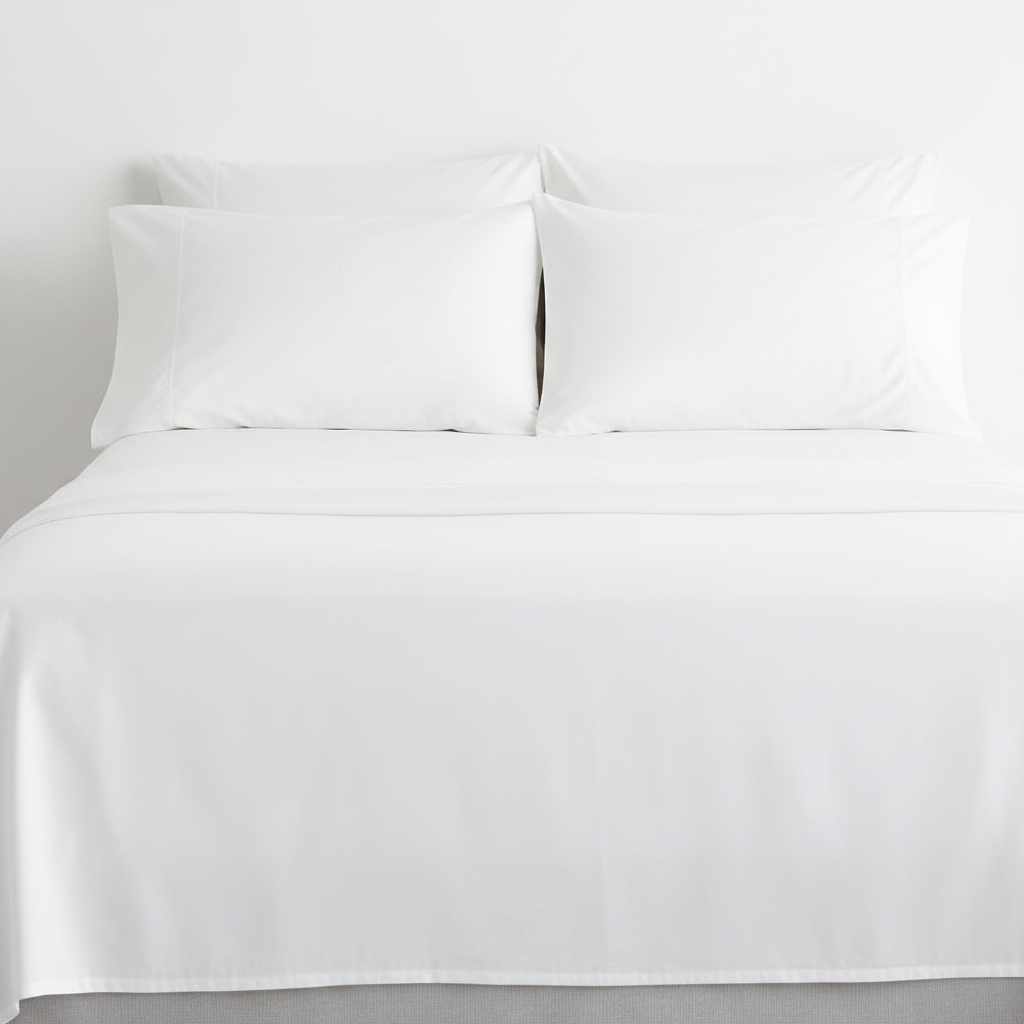 Percale Sheet Set made bed
