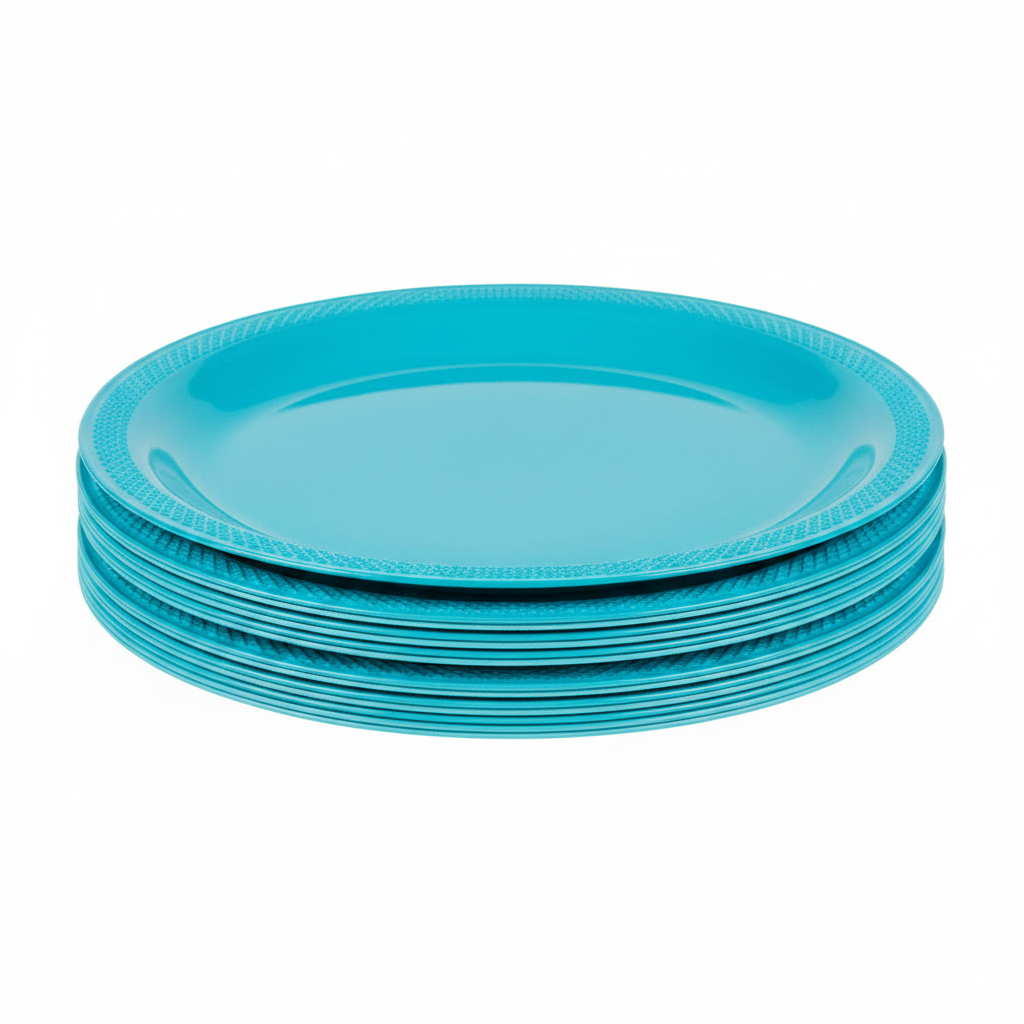 Photo 2 - Stack of blue plates