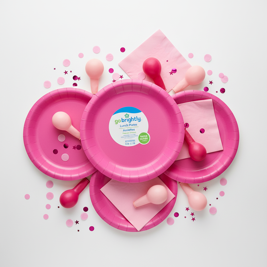 Pink party flat-lay