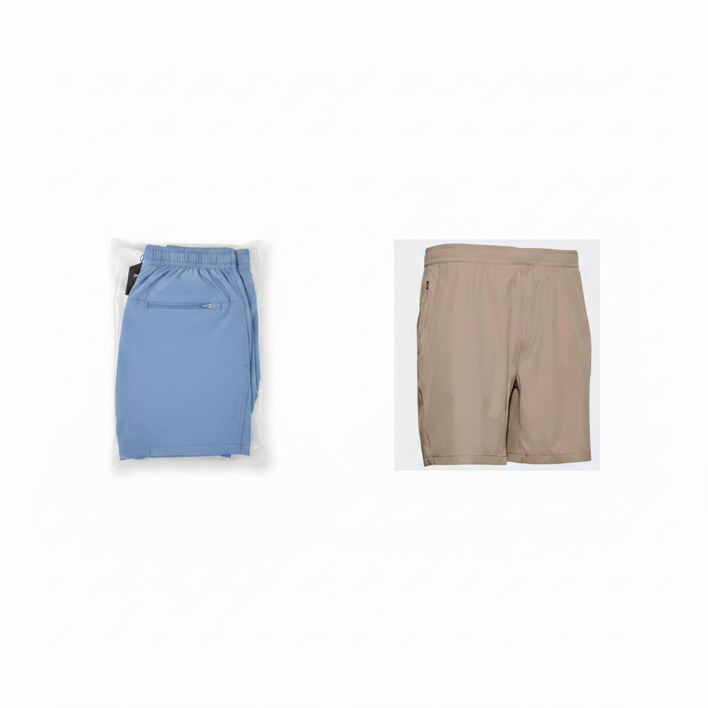 Sky Blue & Cement Woven Shorts Collage