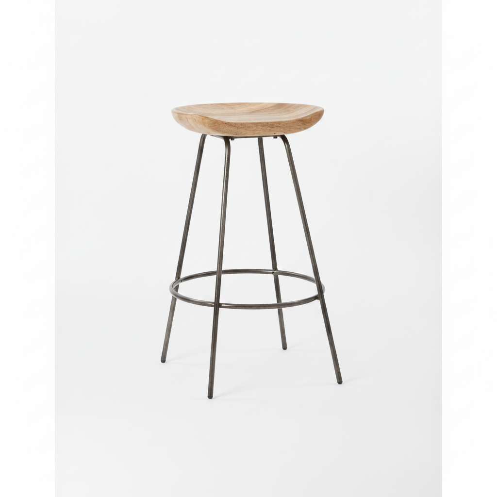 Stool front white square