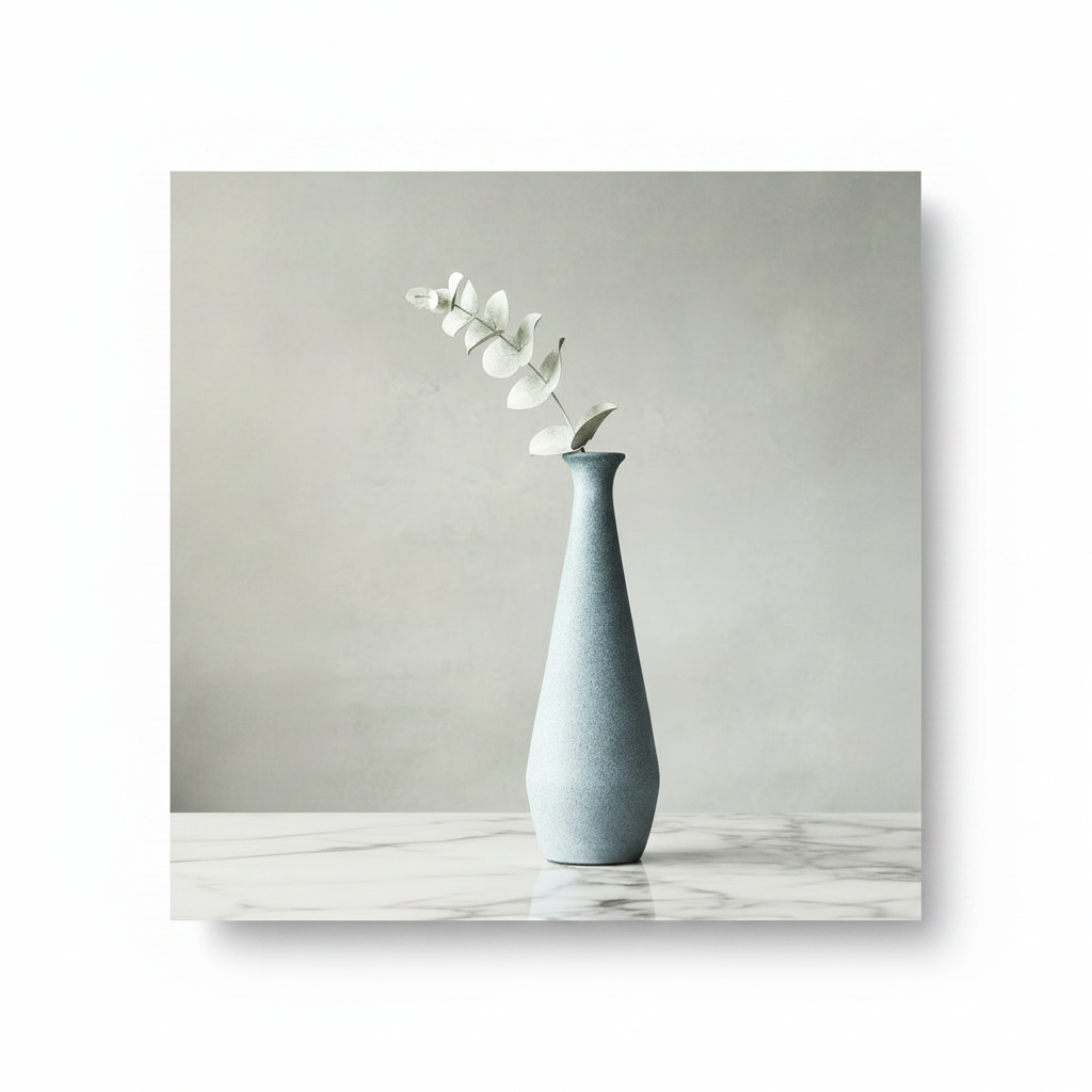 Vase marble white square